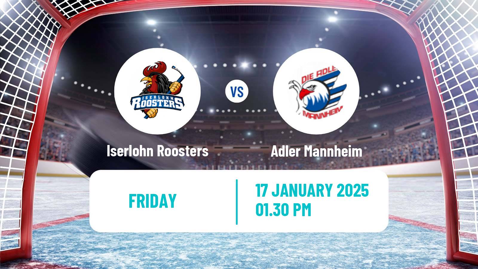 Hockey German Ice Hockey League Iserlohn Roosters - Adler Mannheim