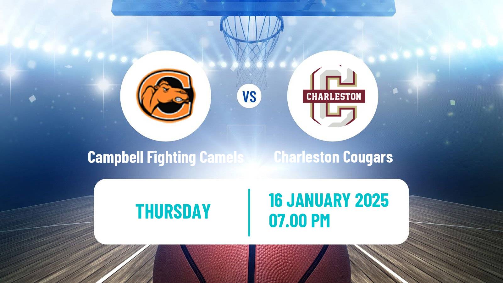 Basketball NCAA College Basketball Campbell Fighting Camels - Charleston Cougars