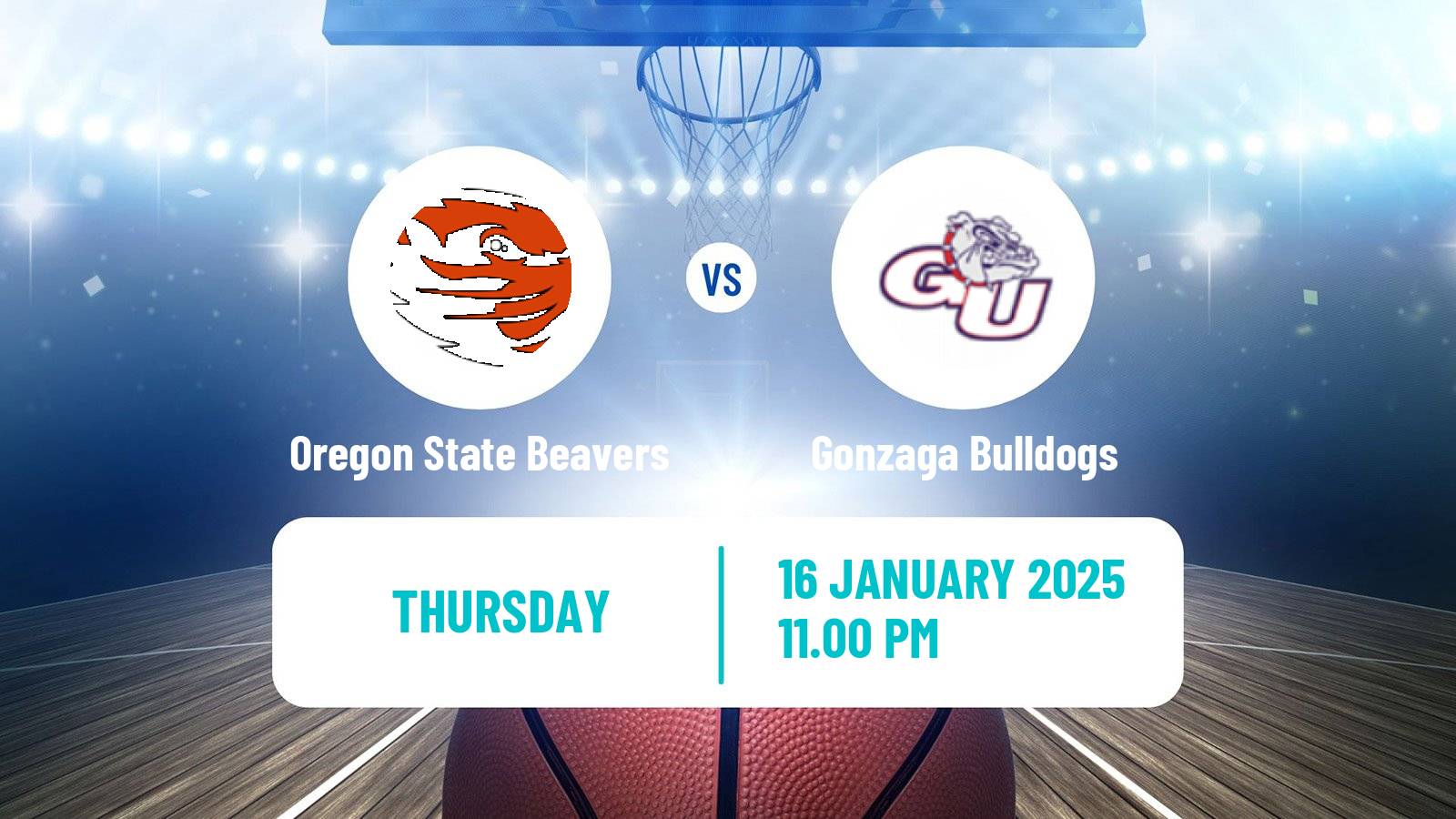 Basketball NCAA College Basketball Oregon State Beavers - Gonzaga Bulldogs