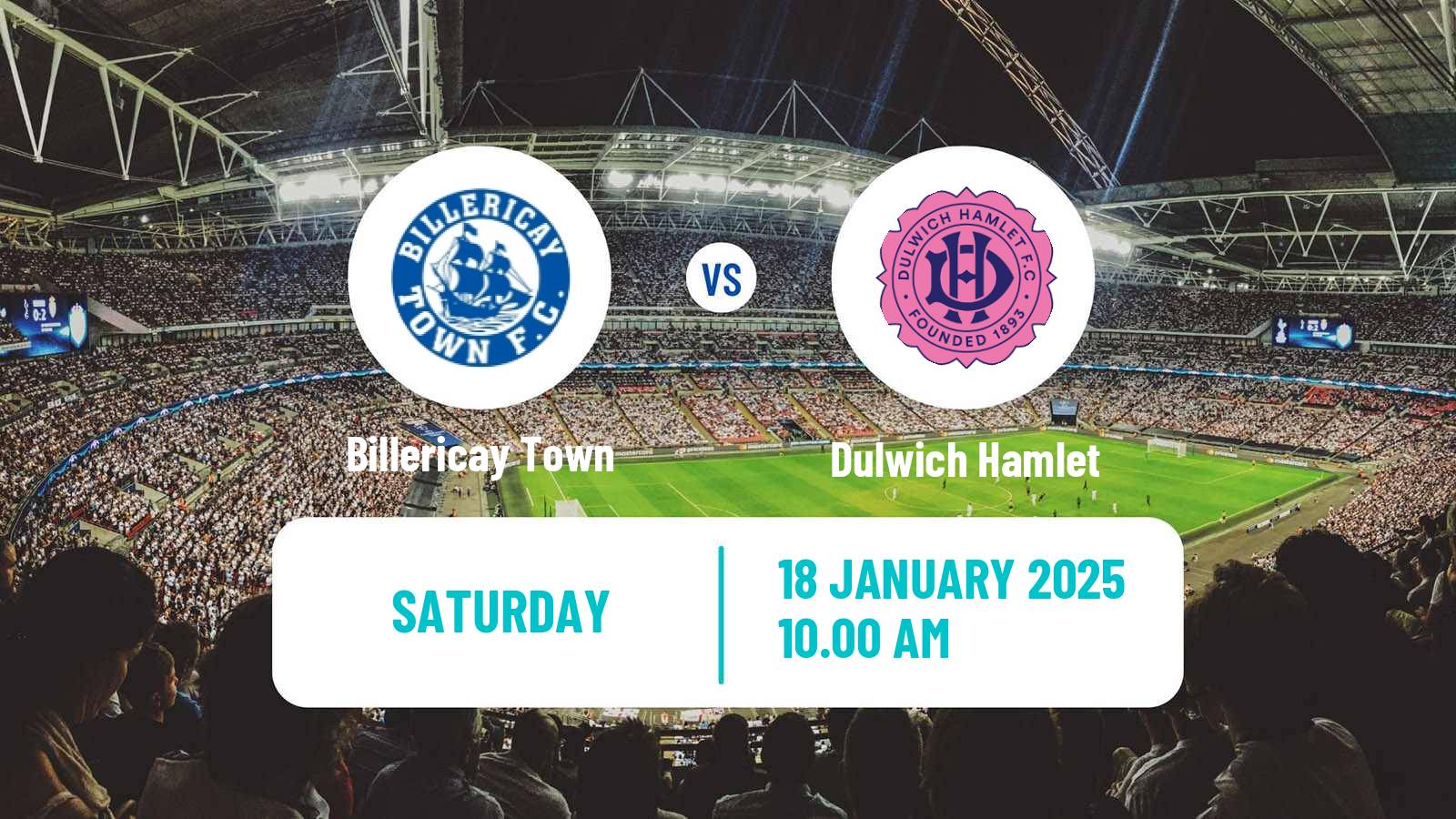 Soccer English Isthmian League Premier Division Billericay Town - Dulwich Hamlet