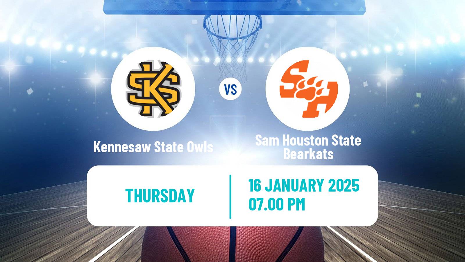 Basketball NCAA College Basketball Kennesaw State Owls - Sam Houston State Bearkats