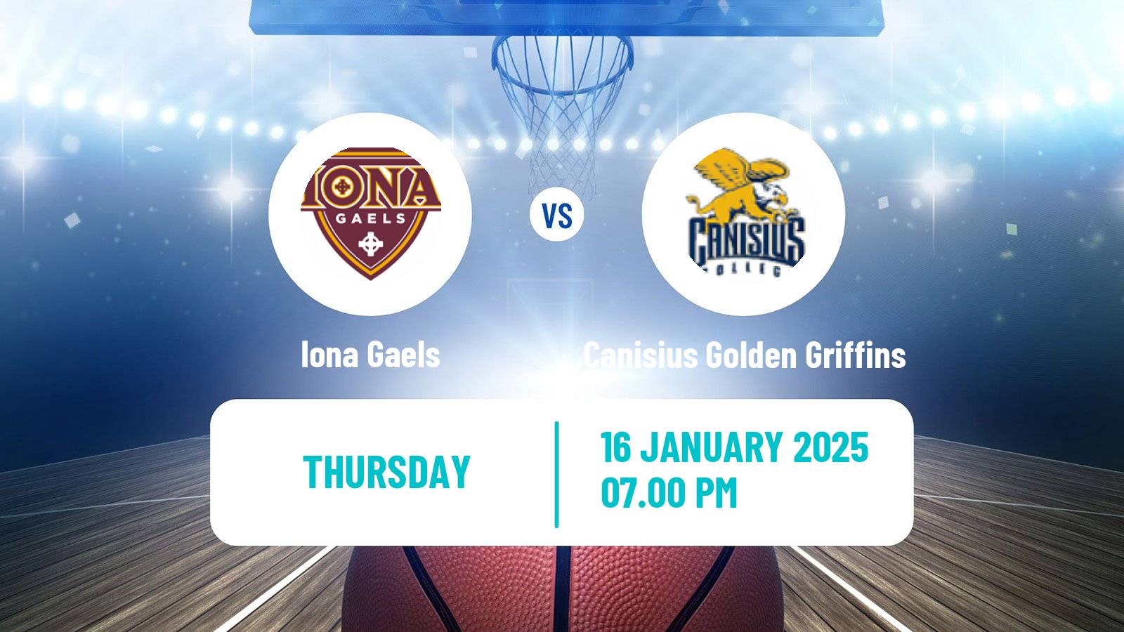 Basketball NCAA College Basketball Iona Gaels - Canisius Golden Griffins