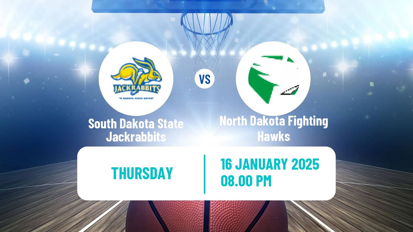 Basketball NCAA College Basketball South Dakota State Jackrabbits - North Dakota Fighting Hawks