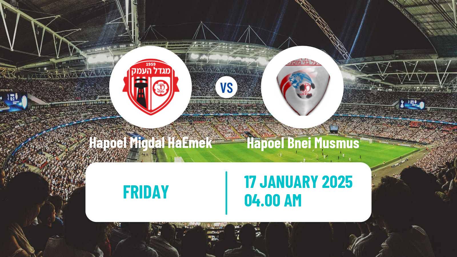 Soccer Israeli Liga Alef North Hapoel Migdal HaEmek - Hapoel Bnei Musmus