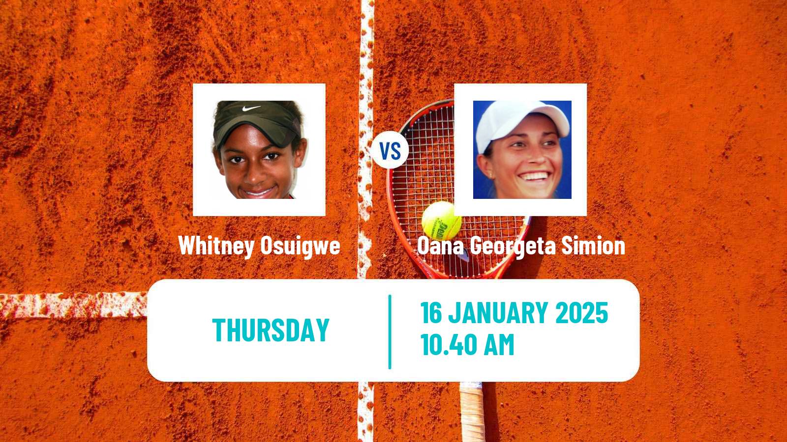 Tennis ITF W35 Palm Coast Fl Women Whitney Osuigwe - Oana Georgeta Simion