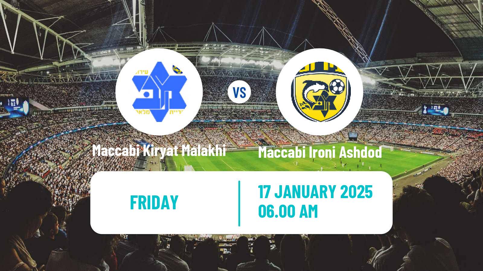 Soccer Israeli Liga Alef South Maccabi Kiryat Malakhi - Maccabi Ironi Ashdod