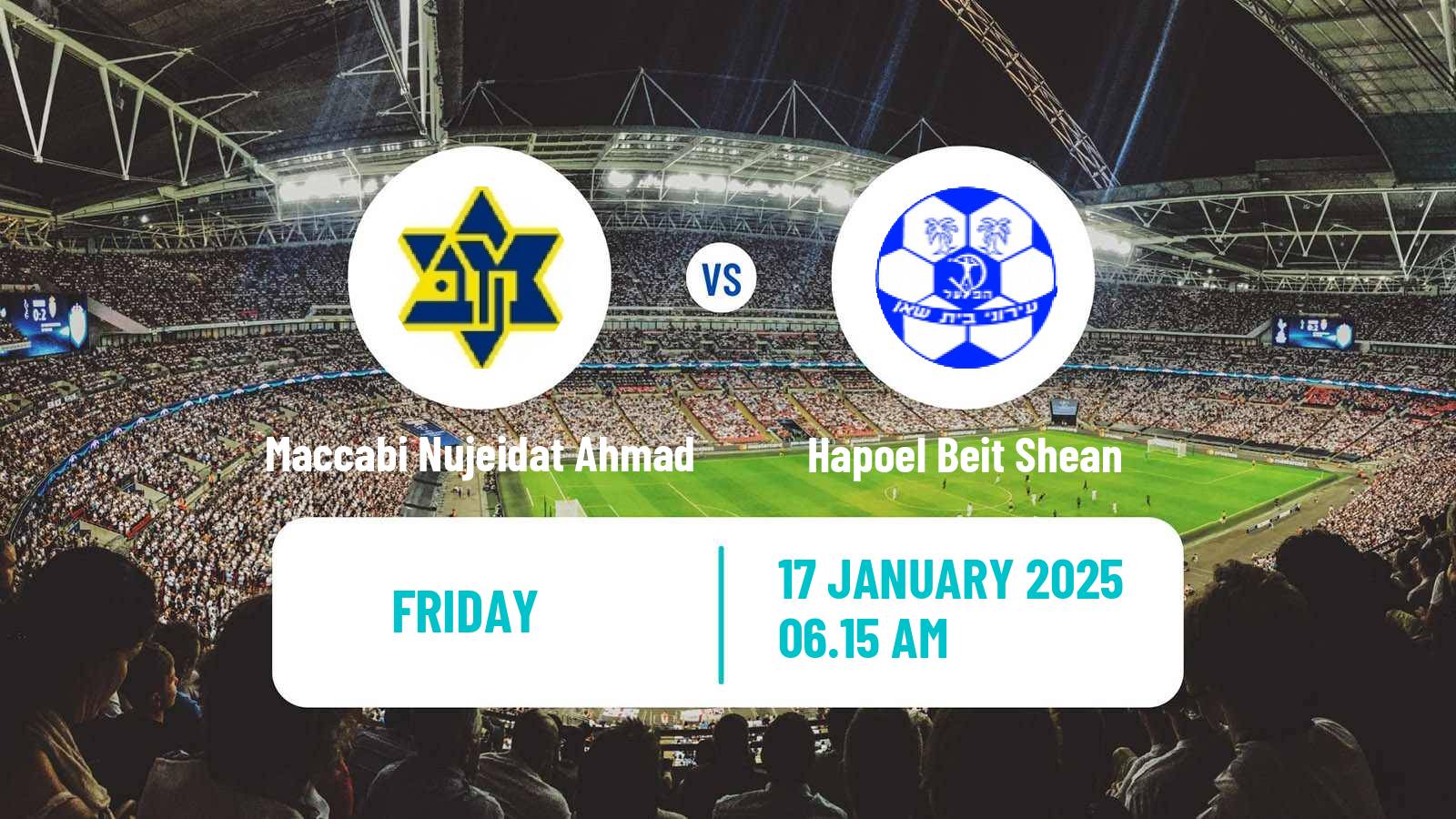 Soccer Israeli Liga Alef North Maccabi Nujeidat Ahmad - Hapoel Beit Shean