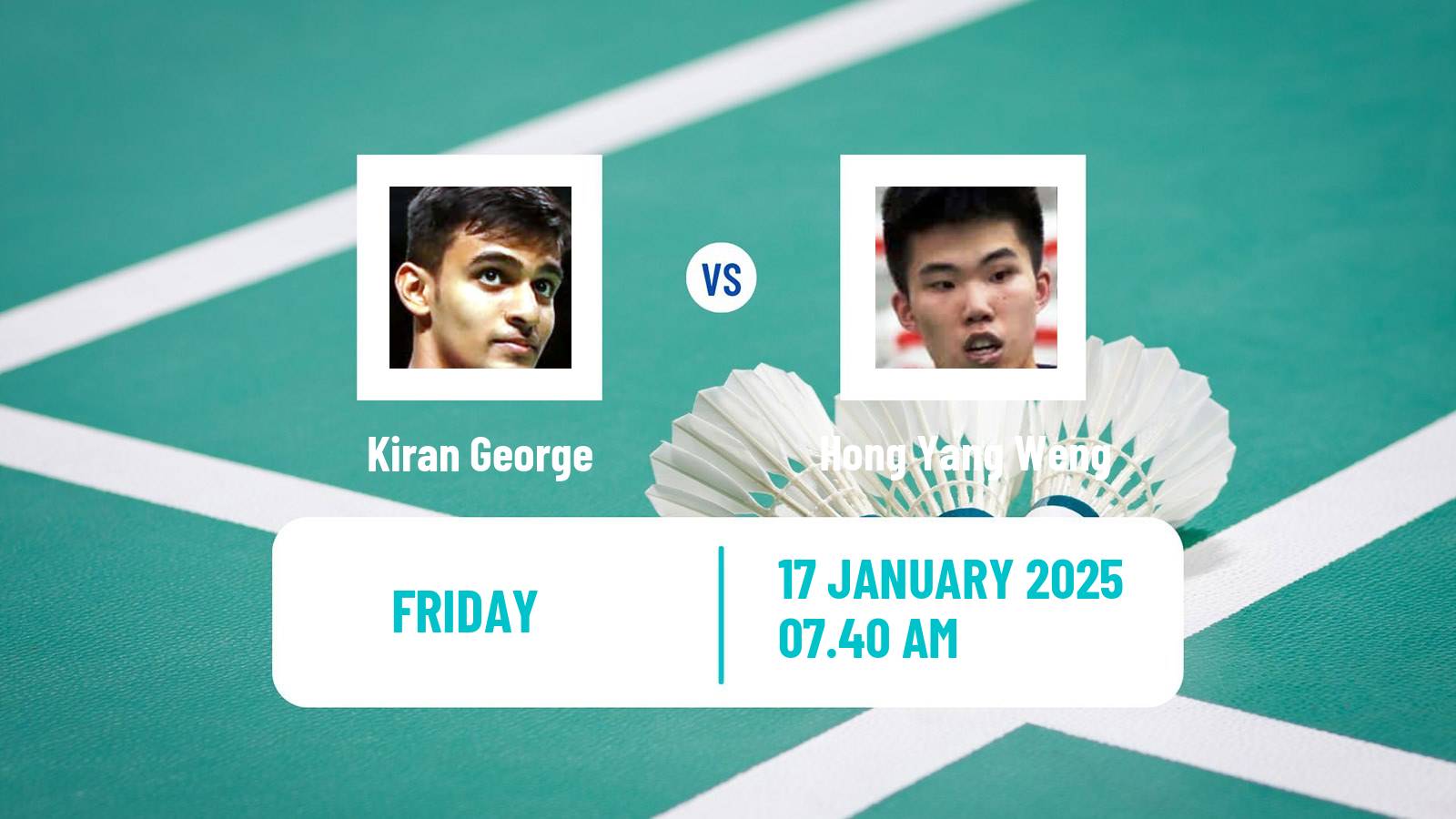 Badminton BWF World Tour India Open Men Kiran George - Hong Yang Weng