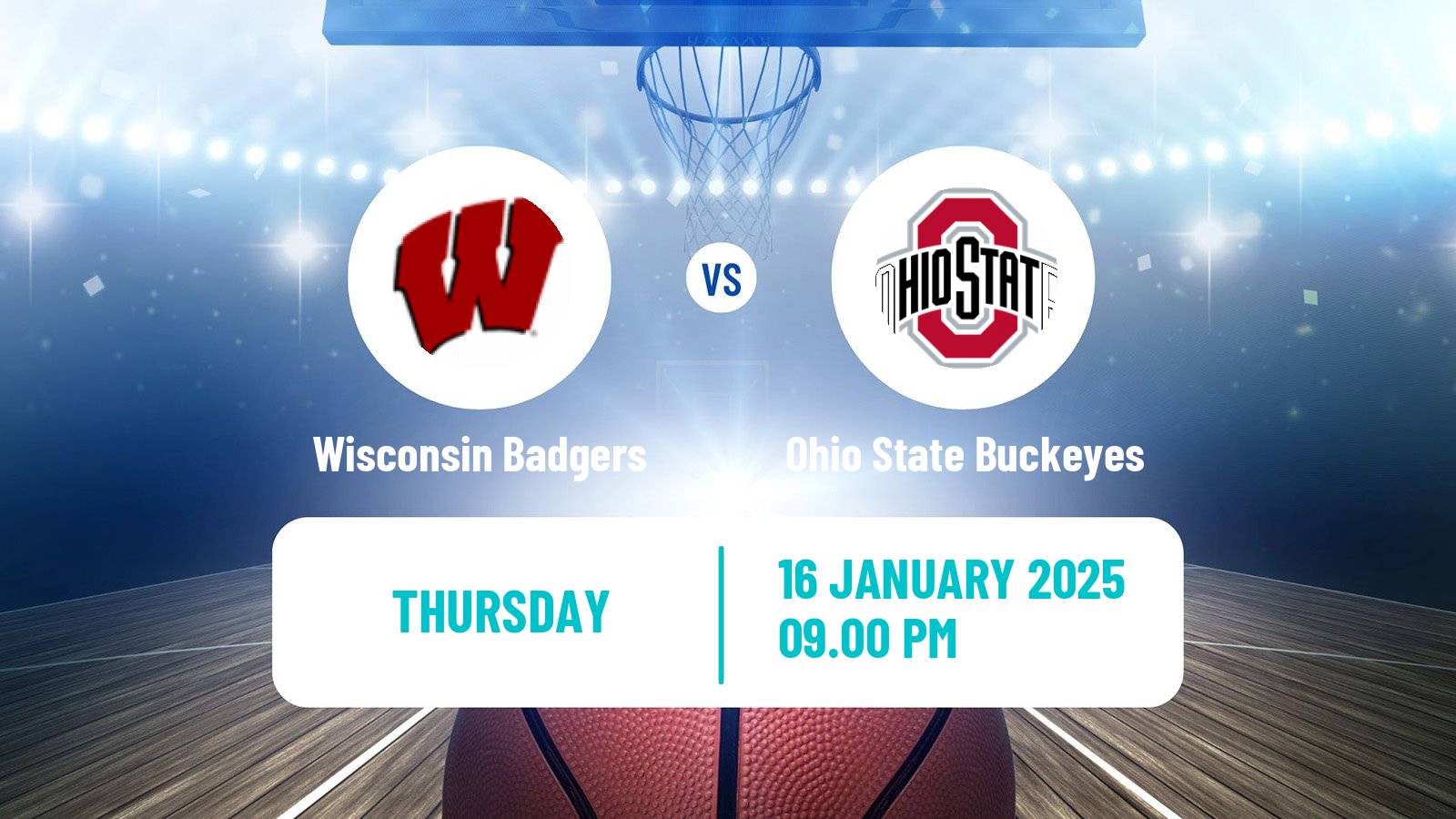 Basketball NCAA College Basketball Women Wisconsin Badgers - Ohio State Buckeyes