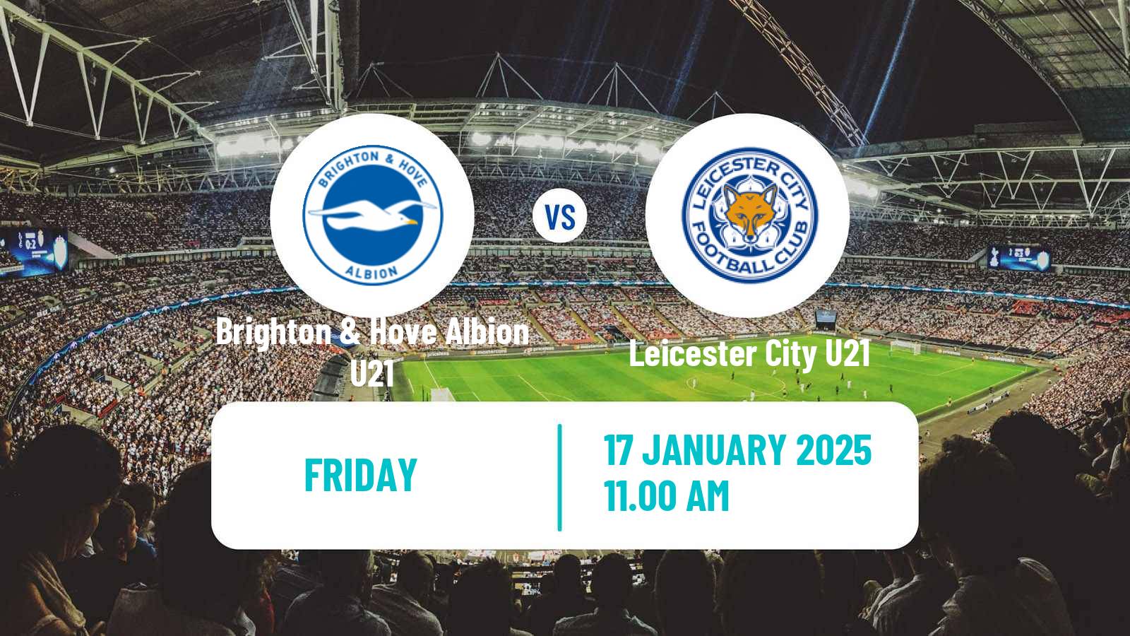 Soccer English Premier League 2 Brighton & Hove Albion U21 - Leicester City U21