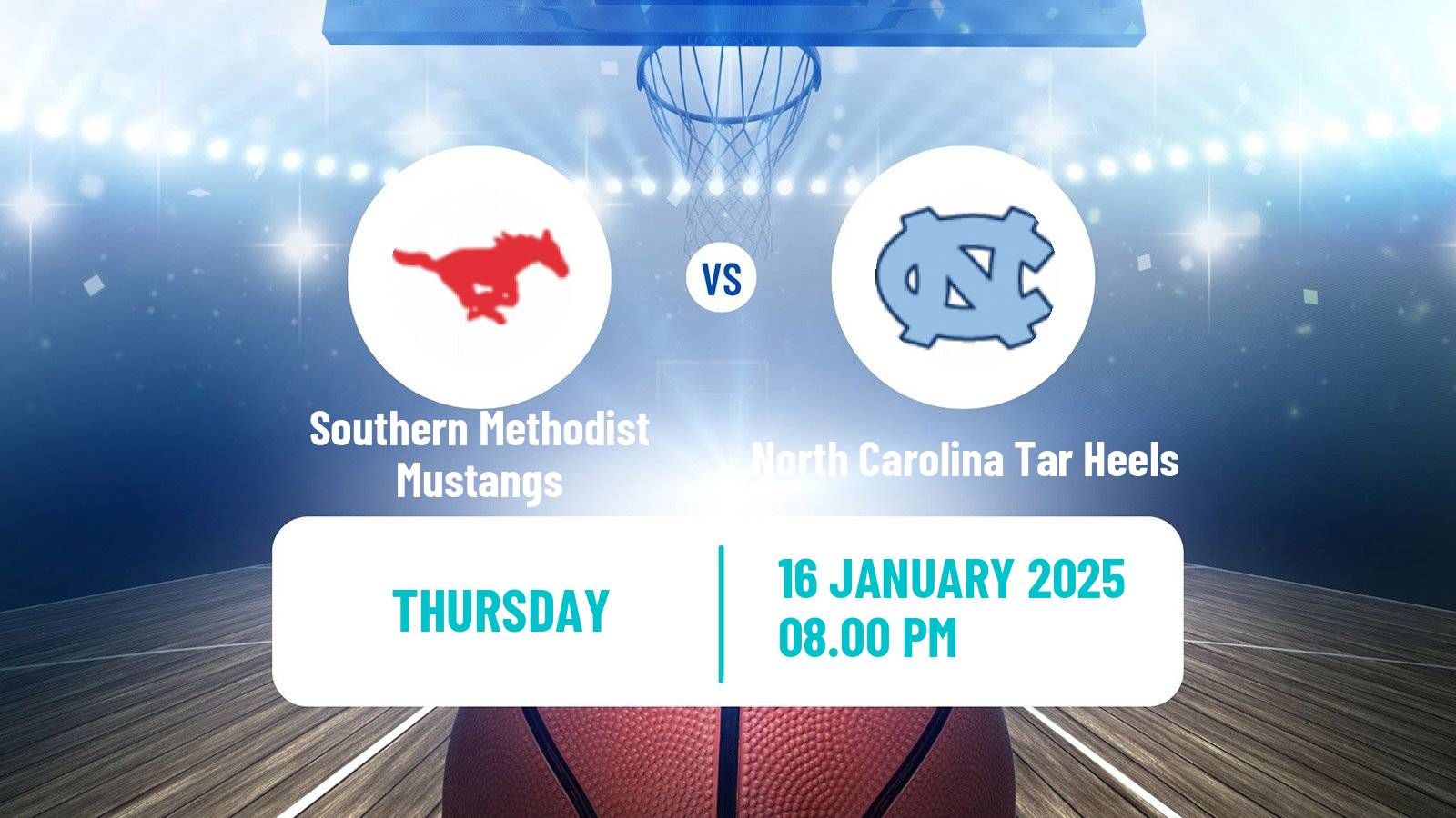 Basketball NCAA College Basketball Women Southern Methodist Mustangs - North Carolina Tar Heels