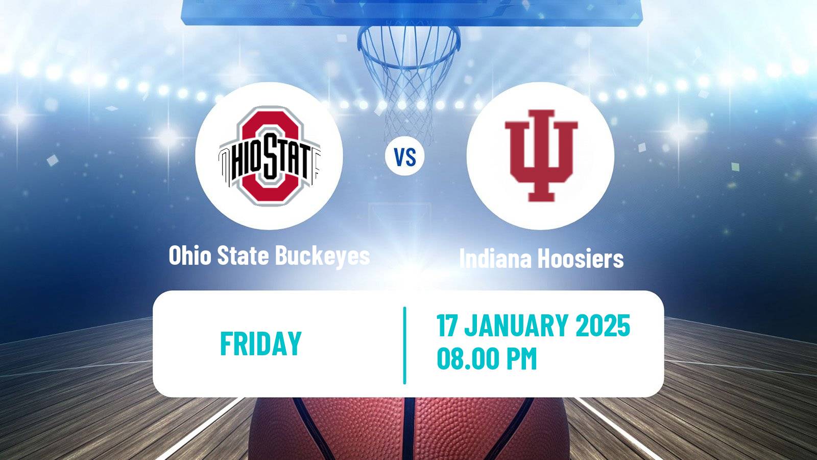 Basketball NCAA College Basketball Ohio State Buckeyes - Indiana Hoosiers