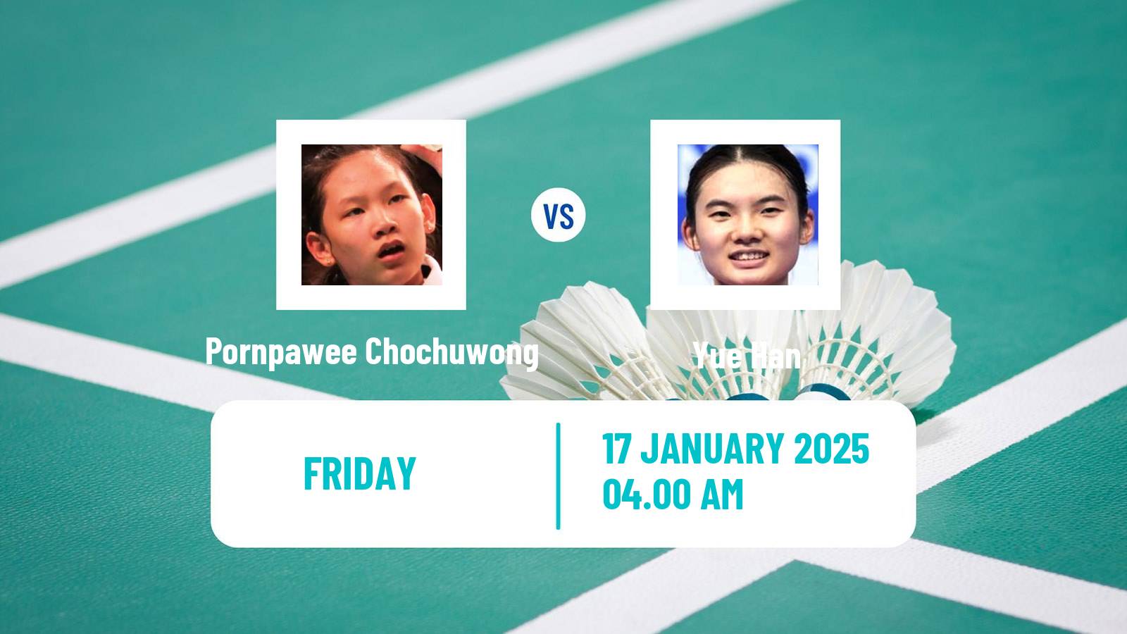 Badminton BWF World Tour India Open Women Pornpawee Chochuwong - Yue Han