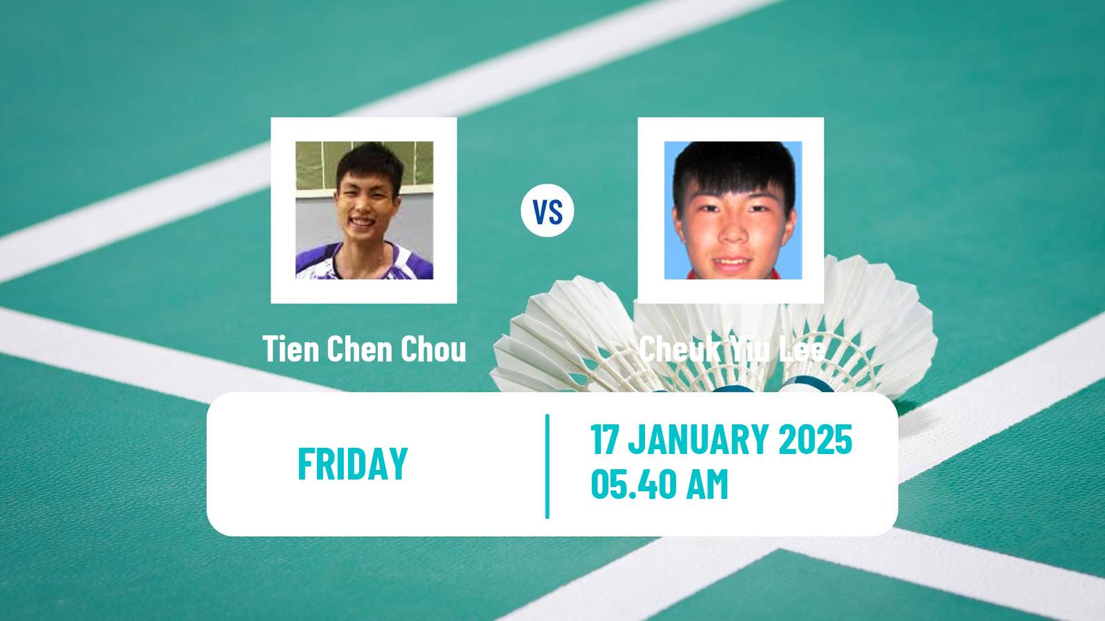 Badminton BWF World Tour India Open Men Tien Chen Chou - Cheuk Yiu Lee