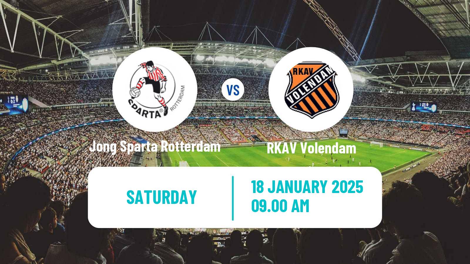 Soccer Dutch Tweede Divisie Jong Sparta Rotterdam - RKAV Volendam