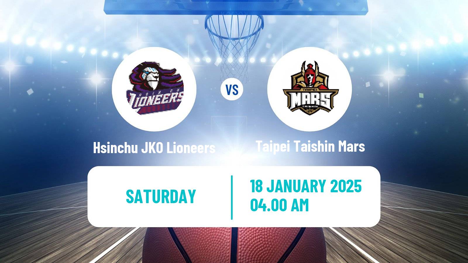 Basketball Taiwan TPBL Hsinchu JKO Lioneers - Taipei Taishin Mars