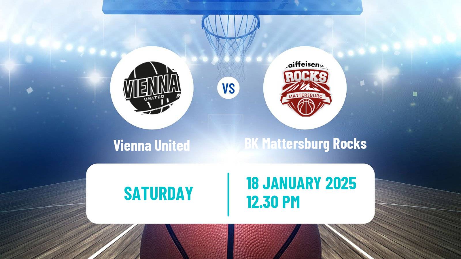 Basketball Austrian Zweite Liga Basketball Vienna United - BK Mattersburg Rocks