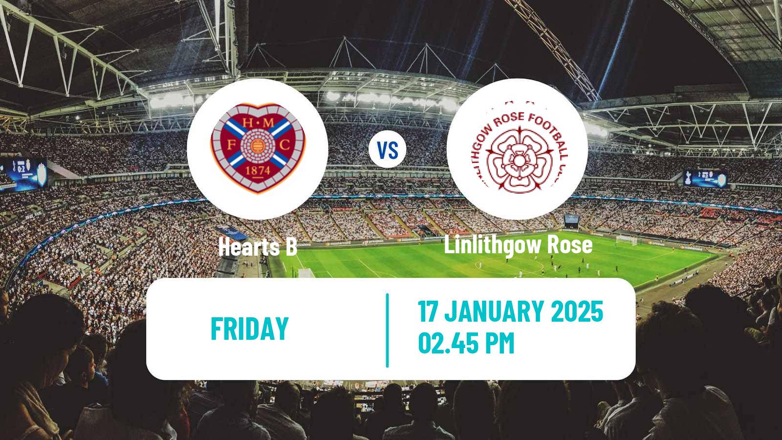 Soccer Scottish Lowland League Hearts B - Linlithgow Rose