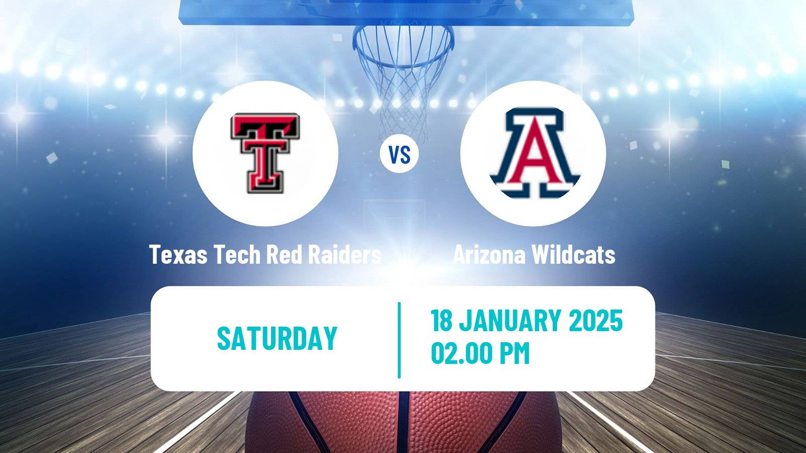 Basketball NCAA College Basketball Texas Tech Red Raiders - Arizona Wildcats