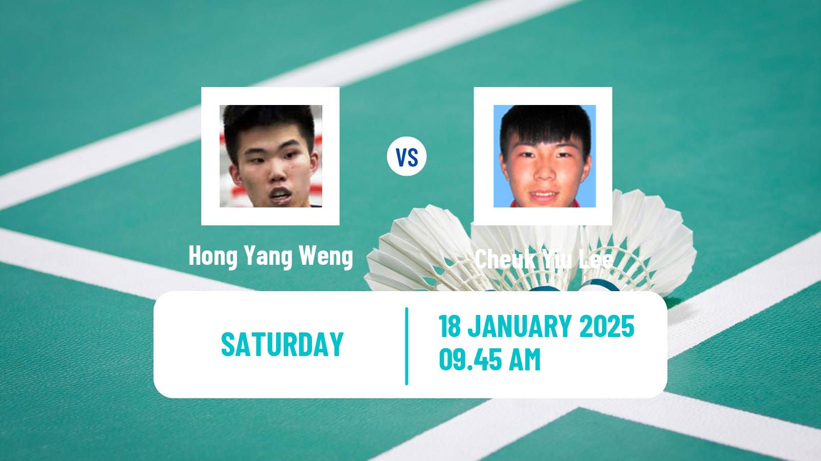 Badminton BWF World Tour India Open Men Hong Yang Weng - Cheuk Yiu Lee