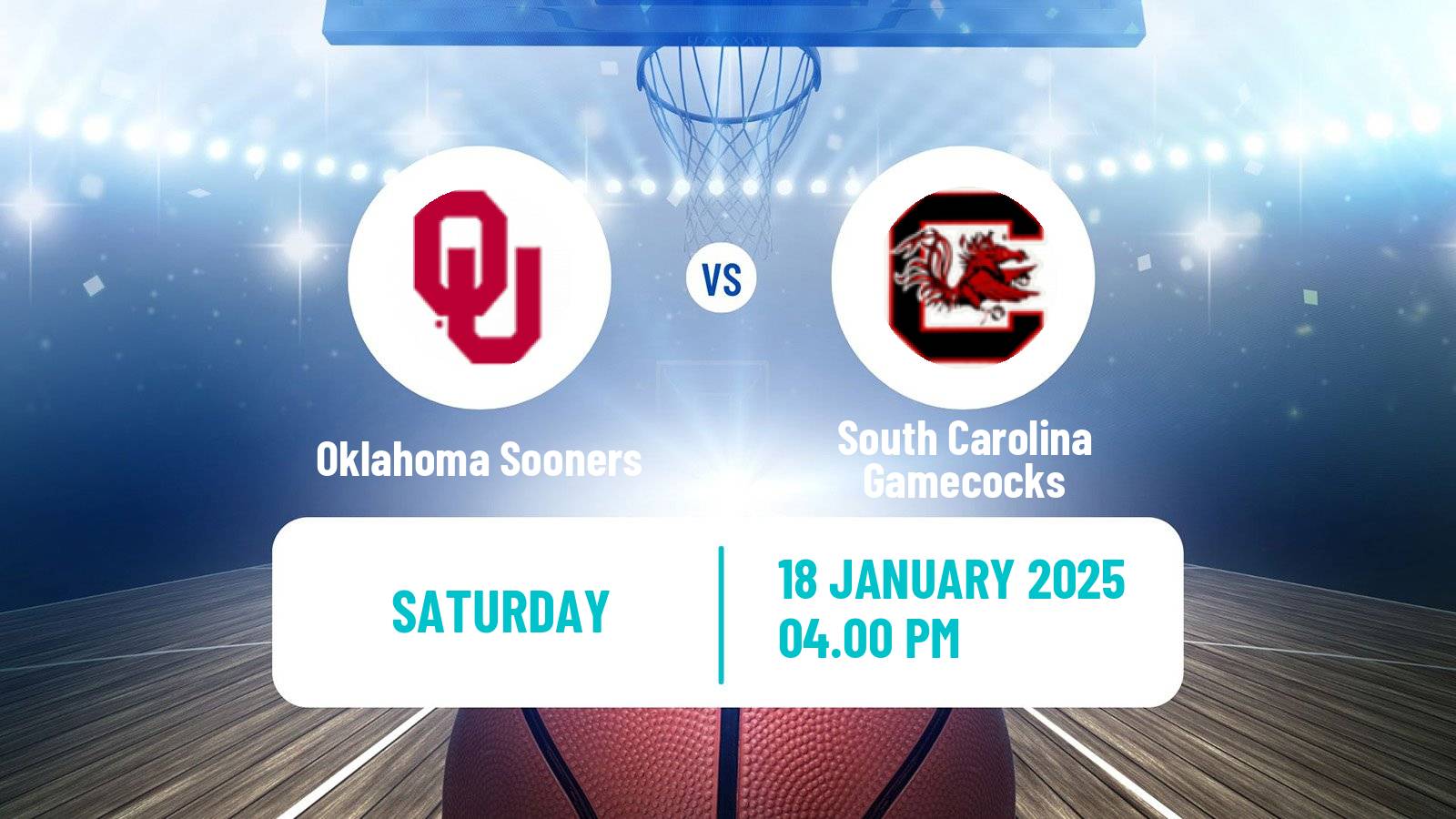 Basketball NCAA College Basketball Oklahoma Sooners - South Carolina Gamecocks