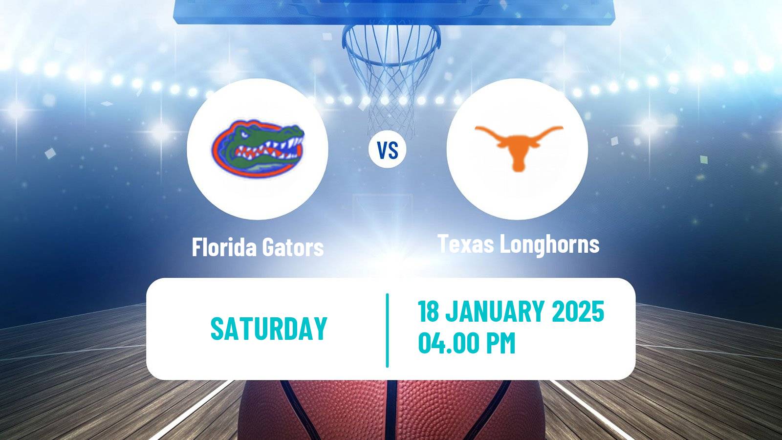 Basketball NCAA College Basketball Florida Gators - Texas Longhorns