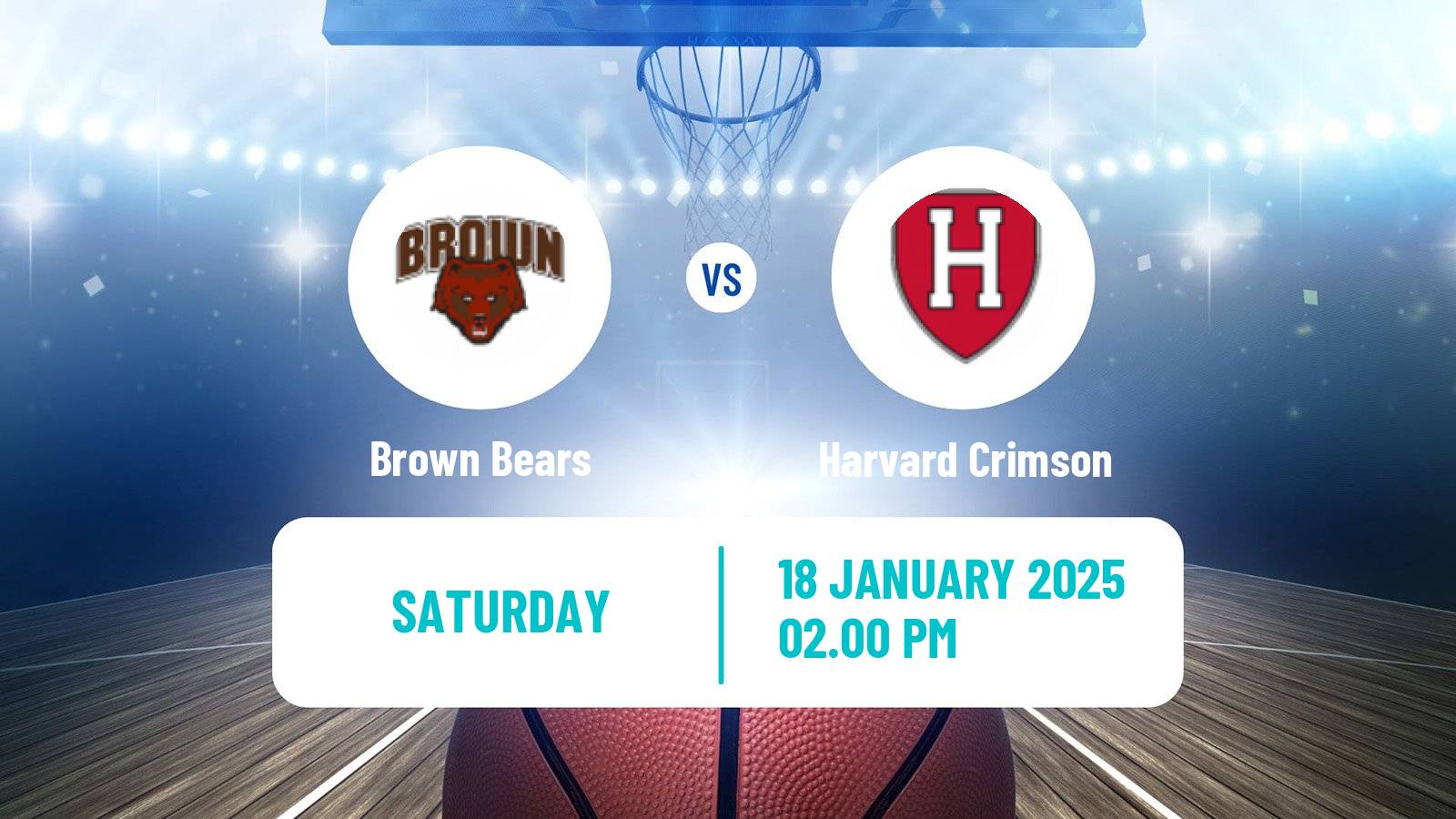 Basketball NCAA College Basketball Brown Bears - Harvard Crimson