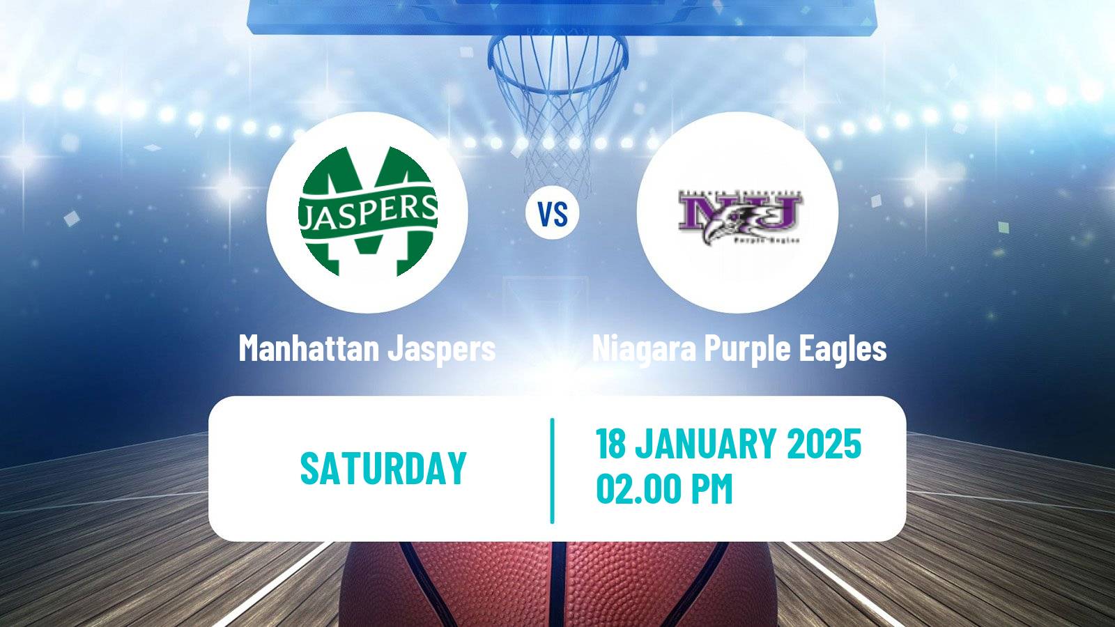 Basketball NCAA College Basketball Manhattan Jaspers - Niagara Purple Eagles