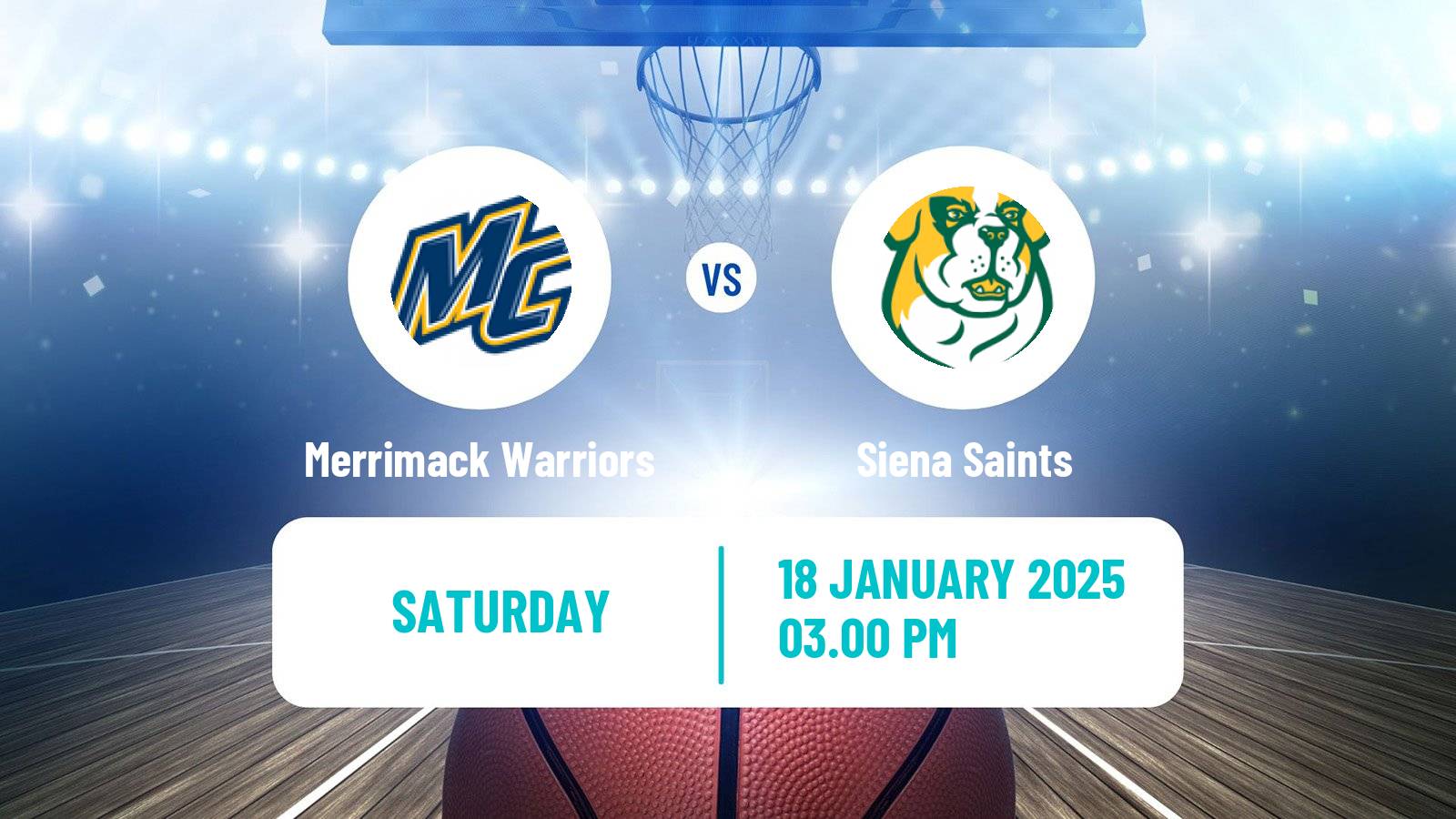 Basketball NCAA College Basketball Merrimack Warriors - Siena Saints