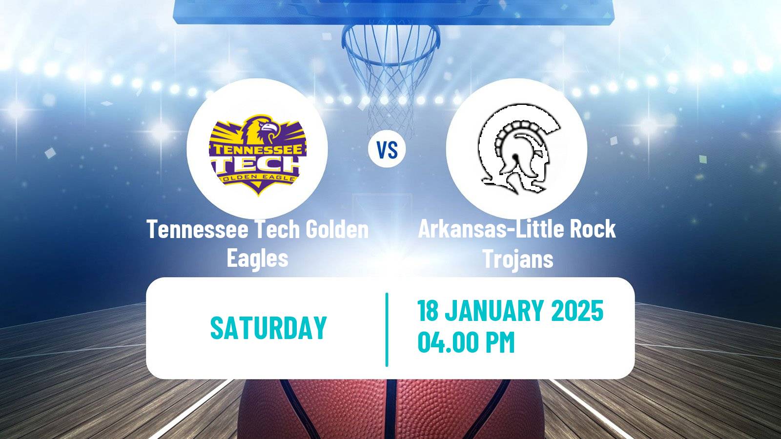 Basketball NCAA College Basketball Tennessee Tech Golden Eagles - Arkansas-Little Rock Trojans