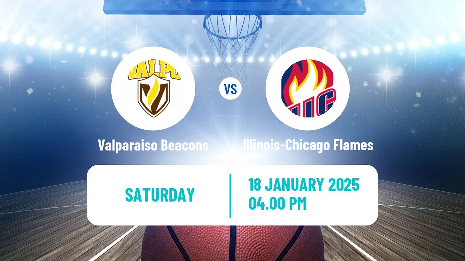 Basketball NCAA College Basketball Valparaiso Beacons - Illinois-Chicago Flames