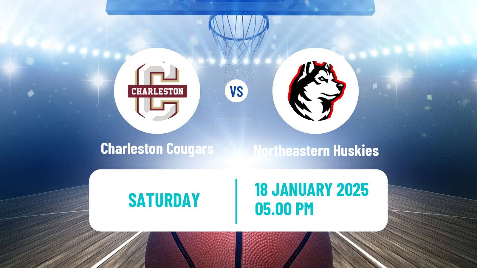 Basketball NCAA College Basketball Charleston Cougars - Northeastern Huskies