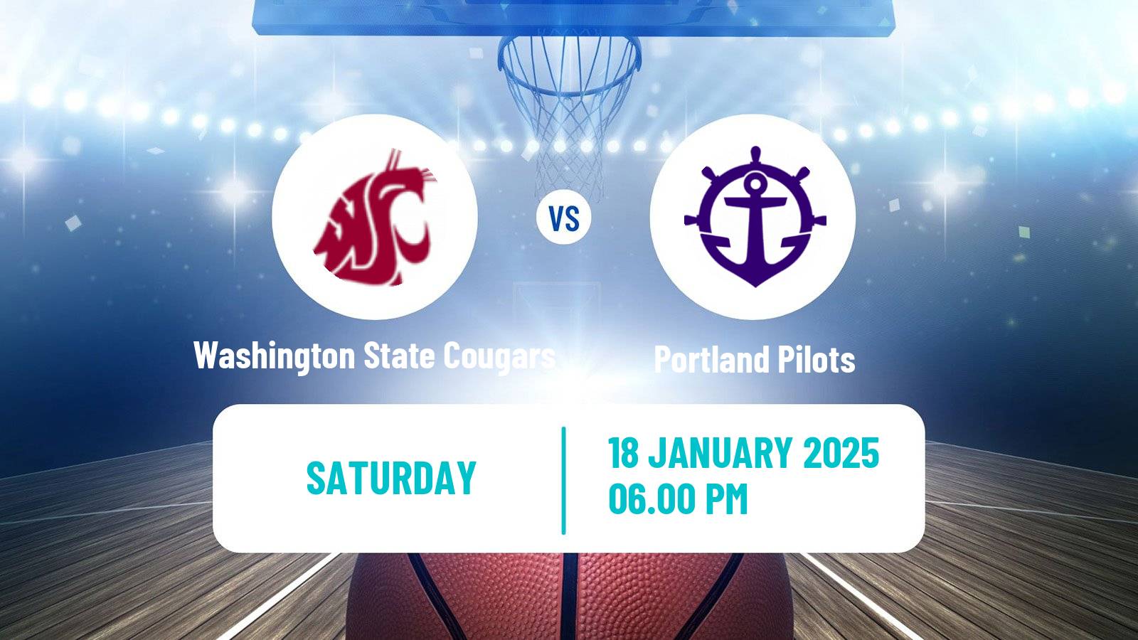 Basketball NCAA College Basketball Washington State Cougars - Portland Pilots