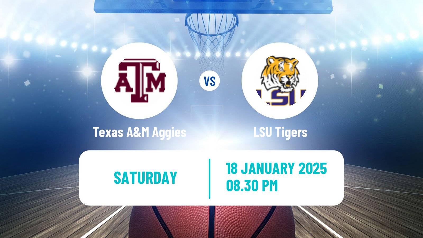 Basketball NCAA College Basketball Texas A&M Aggies - LSU Tigers