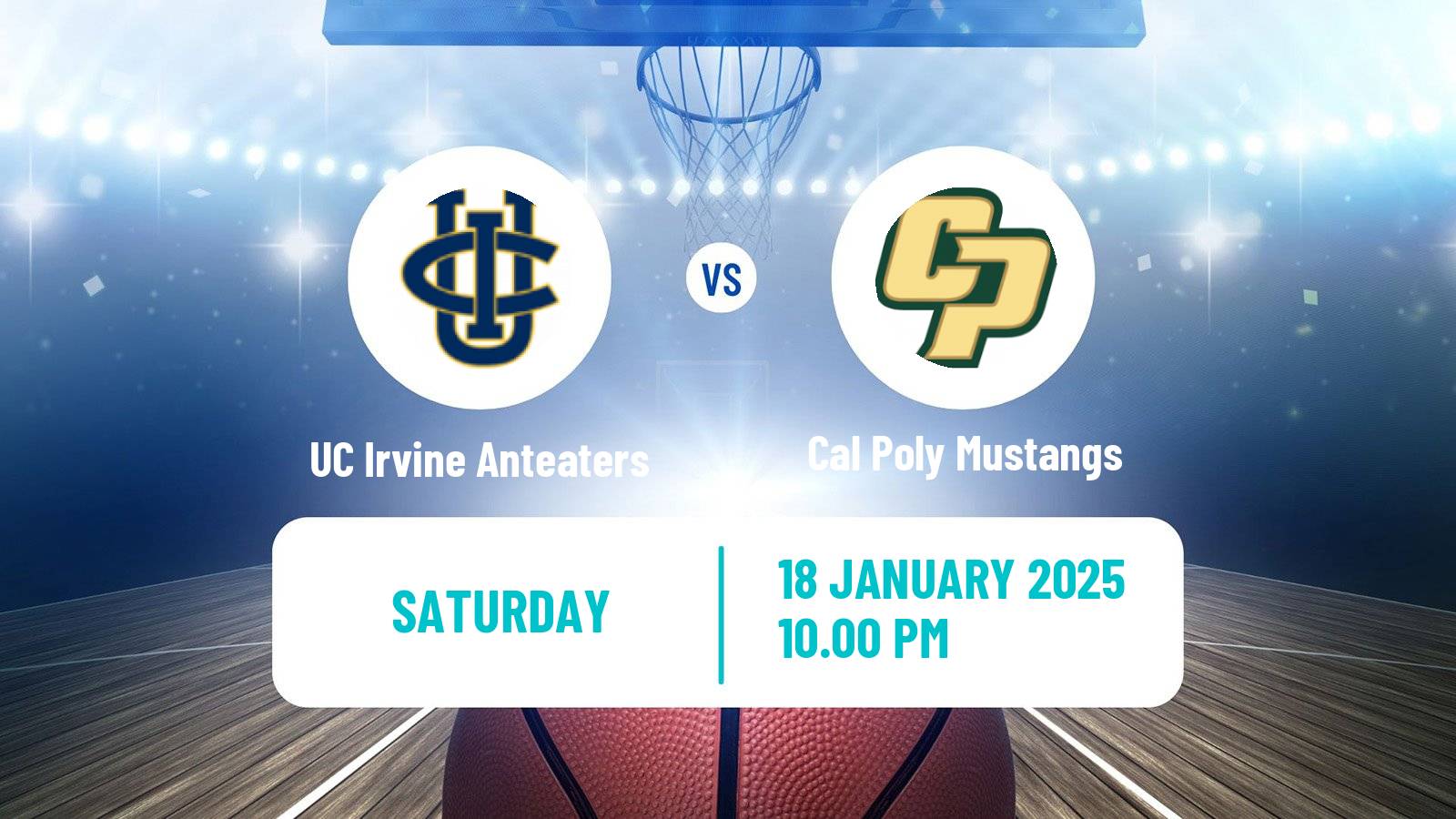 Basketball NCAA College Basketball UC Irvine Anteaters - Cal Poly Mustangs