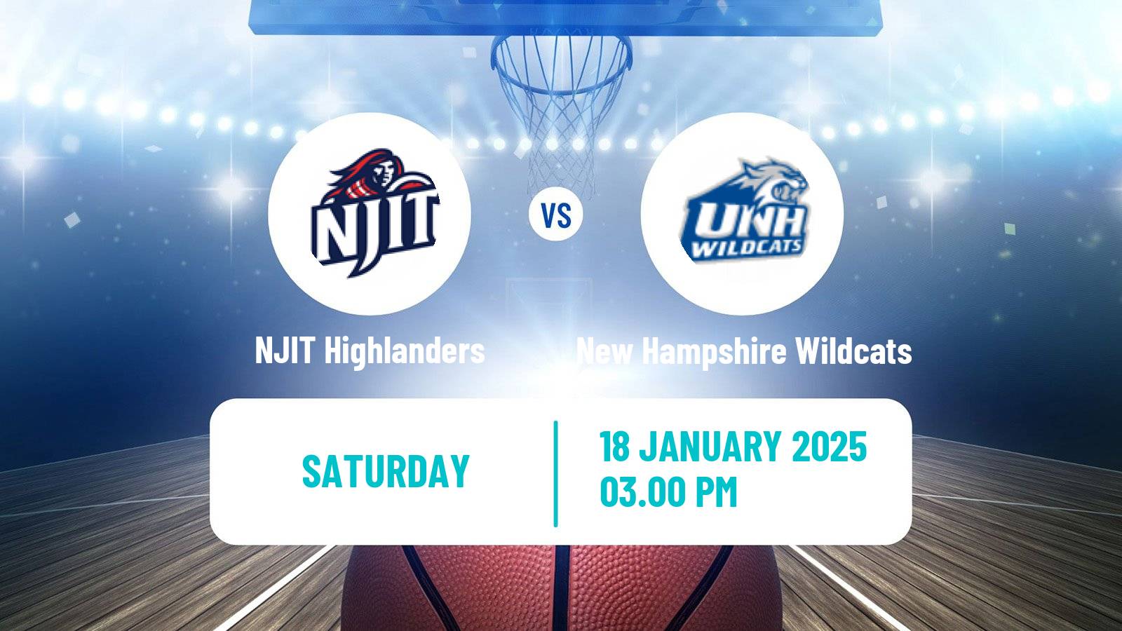 Basketball NCAA College Basketball NJIT Highlanders - New Hampshire Wildcats