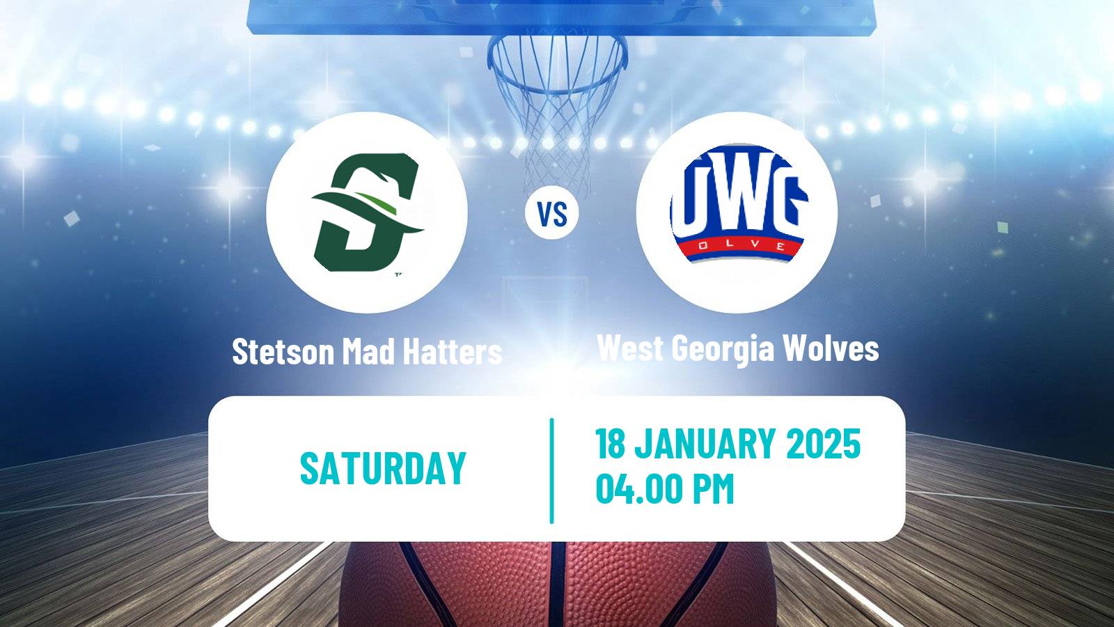 Basketball NCAA College Basketball Stetson Mad Hatters - West Georgia Wolves