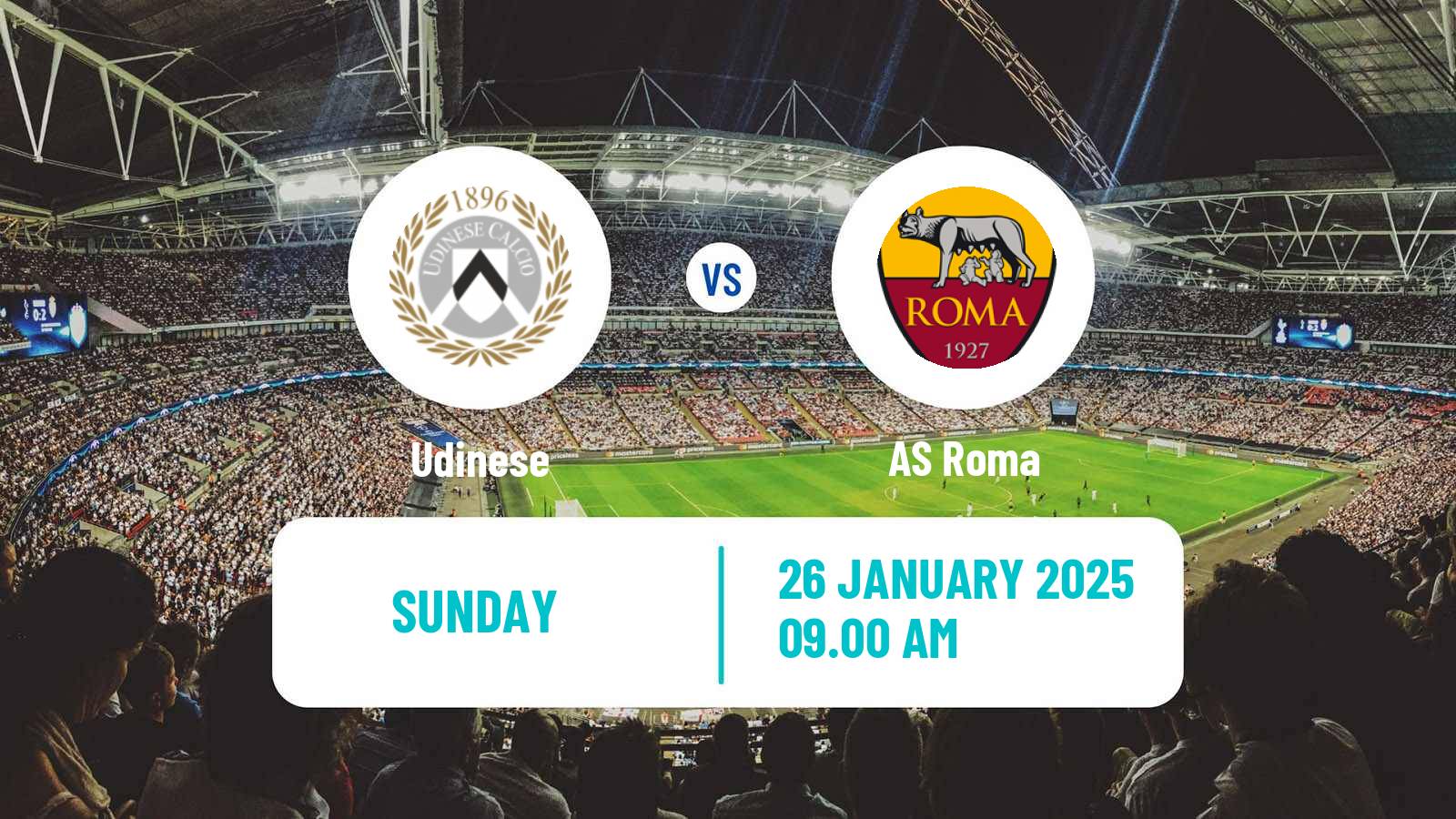 Soccer Italian Serie A Udinese - Roma