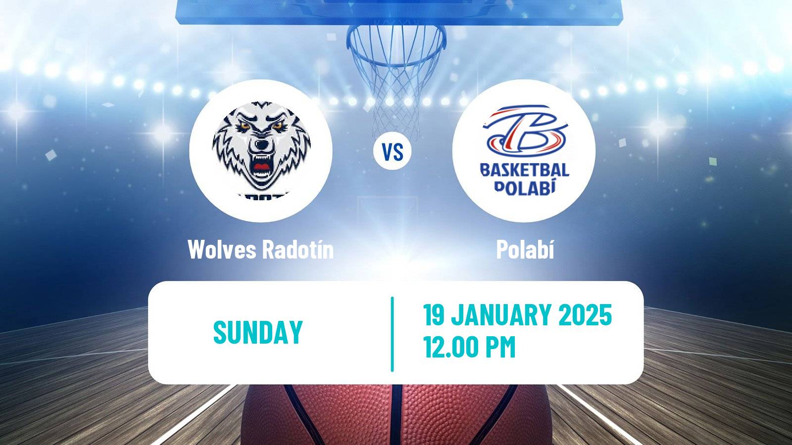 Basketball Czech 1 Liga Basketball Wolves Radotín - Polabí