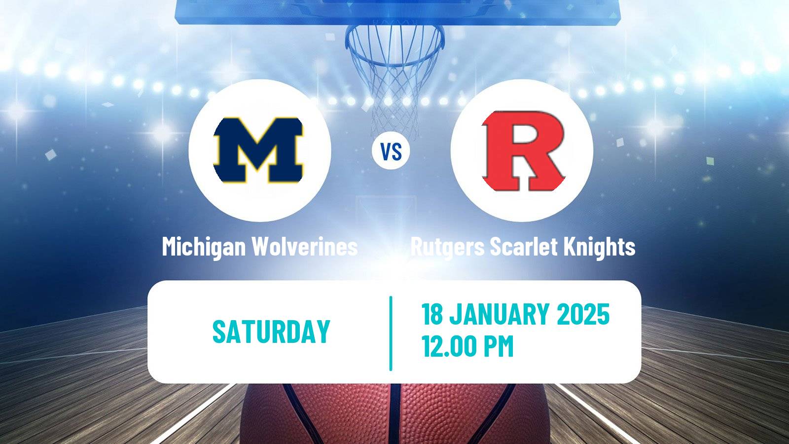 Basketball NCAA College Basketball Women Michigan Wolverines - Rutgers Scarlet Knights