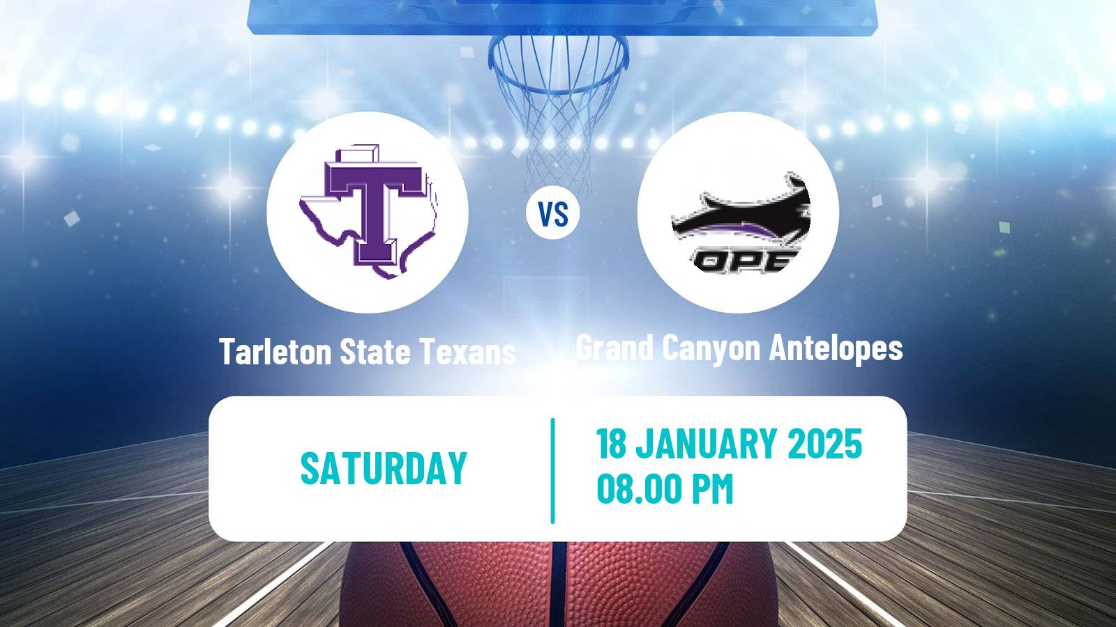 Basketball NCAA College Basketball Women Tarleton State Texans - Grand Canyon Antelopes