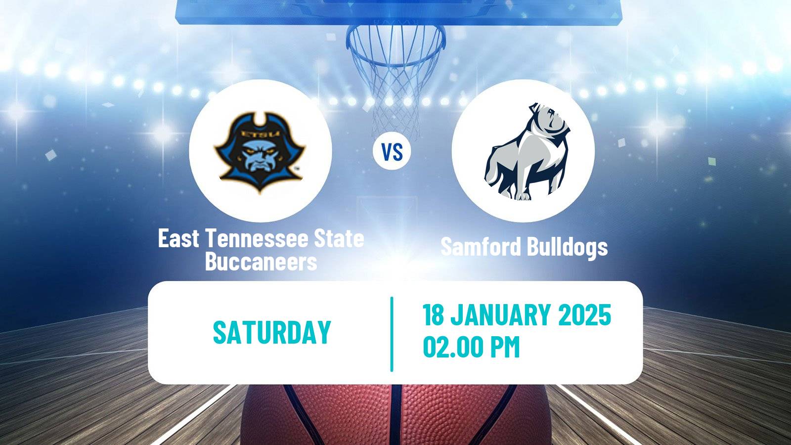 Basketball NCAA College Basketball Women East Tennessee State Buccaneers - Samford Bulldogs