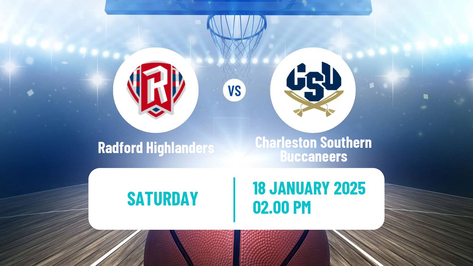 Basketball NCAA College Basketball Women Radford Highlanders - Charleston Southern Buccaneers