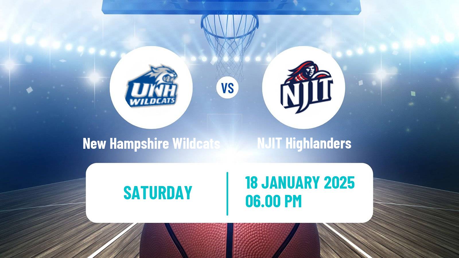 Basketball NCAA College Basketball Women New Hampshire Wildcats - NJIT Highlanders