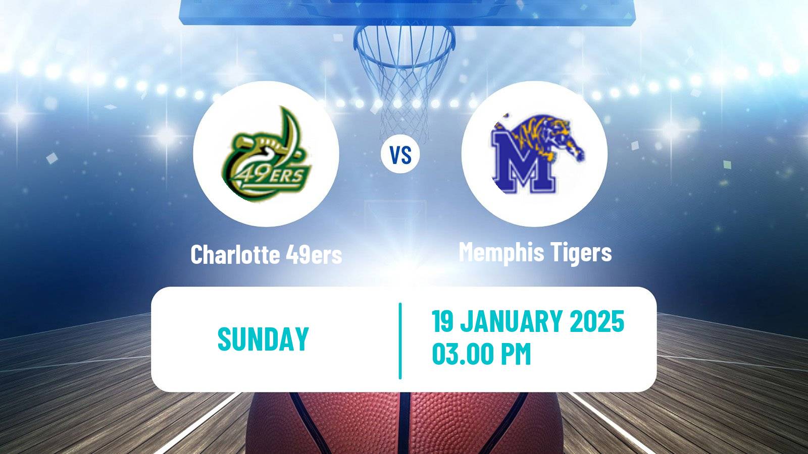 Basketball NCAA College Basketball Charlotte 49ers - Memphis Tigers