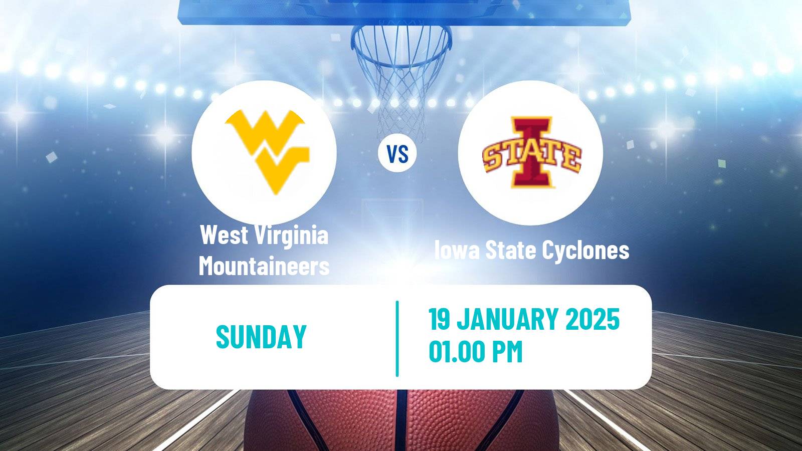 Basketball NCAA College Basketball Women West Virginia Mountaineers - Iowa State Cyclones