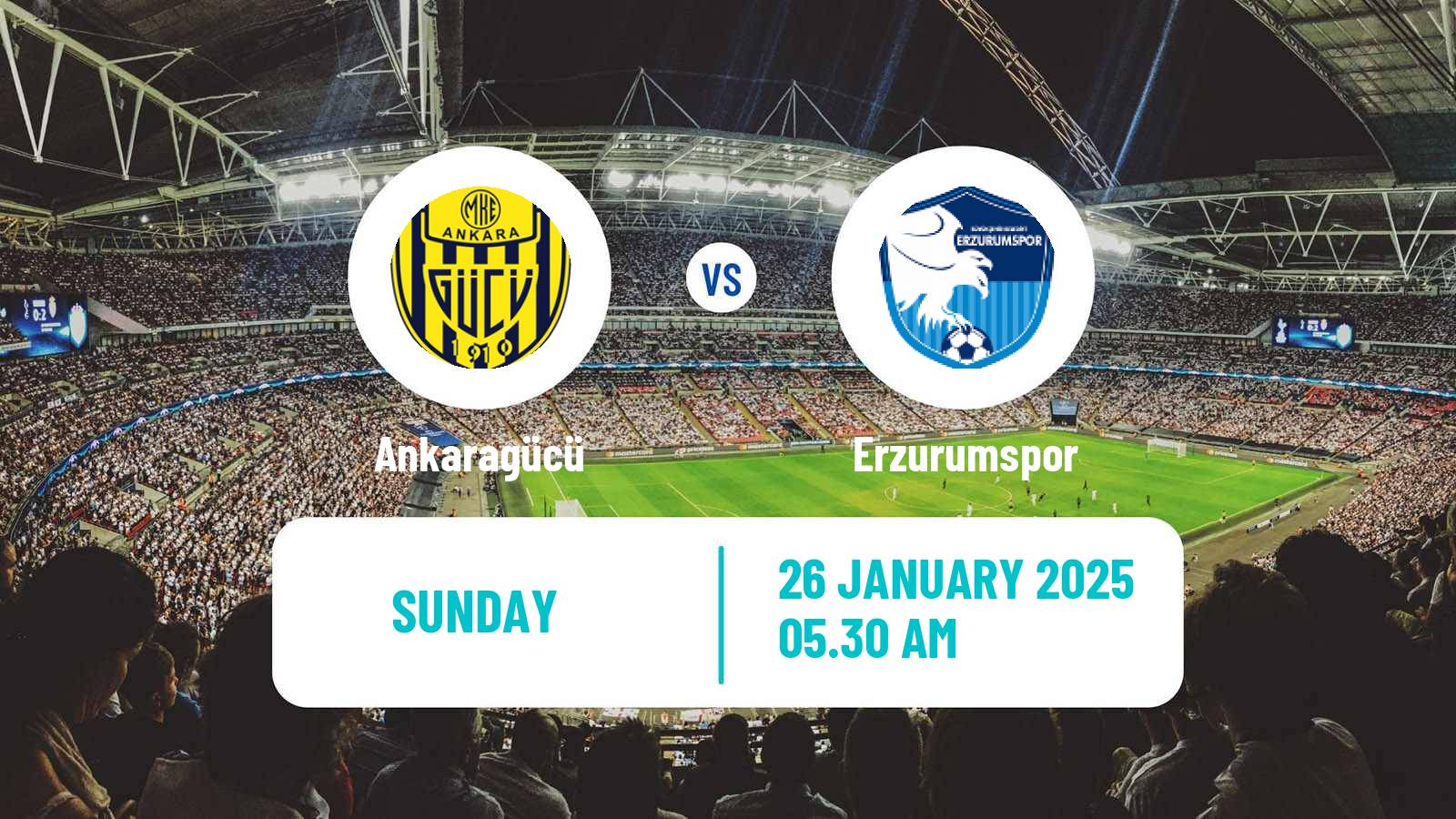 Soccer Turkish First League Ankaragücü - Erzurumspor