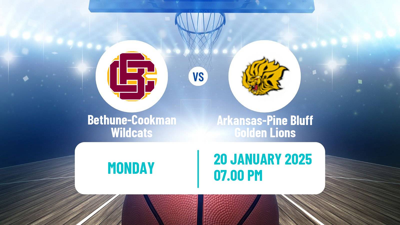 Basketball NCAA College Basketball Bethune-Cookman Wildcats - Arkansas-Pine Bluff Golden Lions