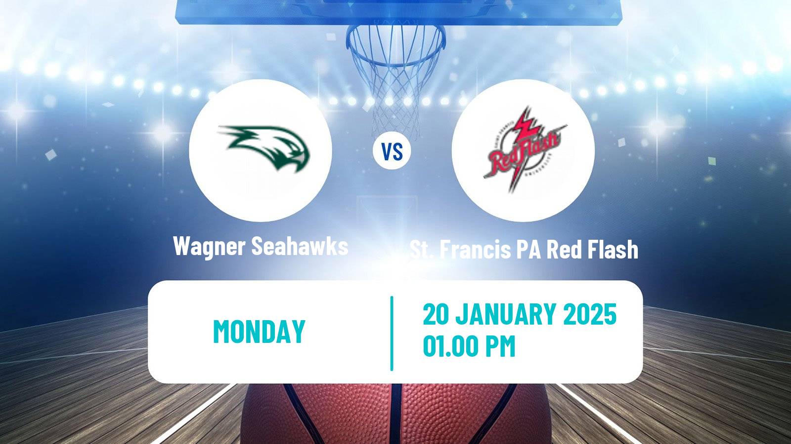 Basketball NCAA College Basketball Wagner Seahawks - St. Francis PA Red Flash