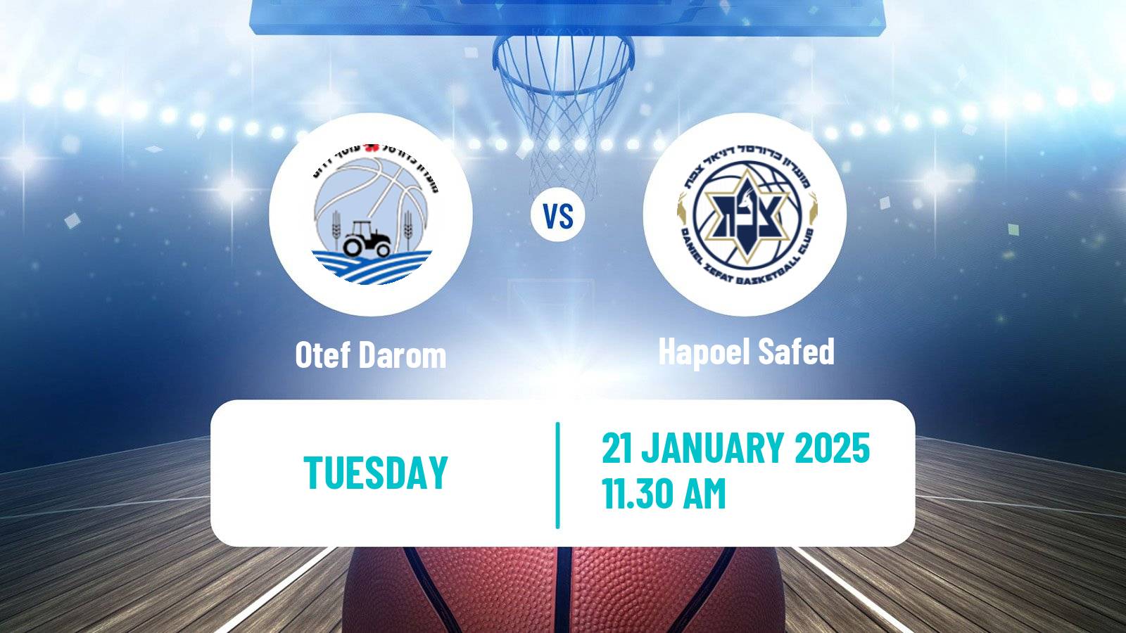 Basketball Israeli Liga Leumit Basketball Otef Darom - Hapoel Safed